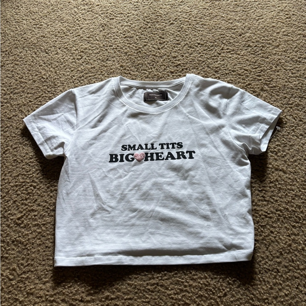Nude Project Cropped Heart T shirt Size XL